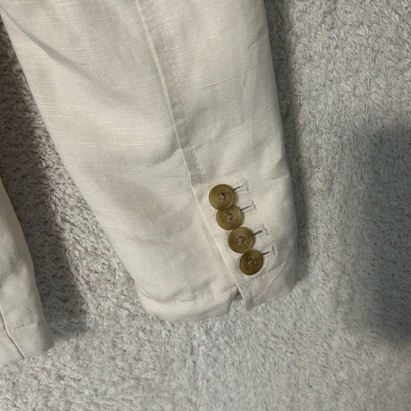 Lands End Women's Linen Double Breasted Blazer Size 4. Career Casual Preppy - Picture 8 of 10